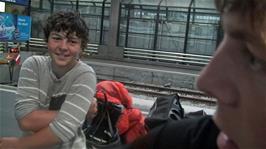 Lawrence in good spirits as always as we wait for our train at Zurich station
